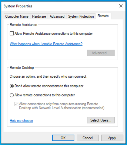 Windows 10 Pro Remote Access Options